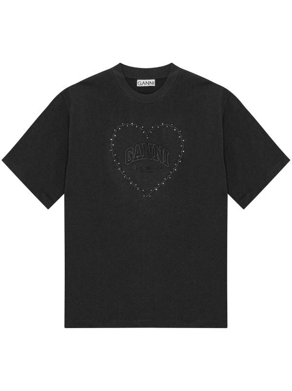 Black Heavy Cotton Heart T-Shirt