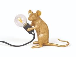 Gold Plated Mouse Resin Night Light Set of 3