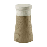 Catalina Grey Faux Stone Dune Brown Oak Accent Table - Small