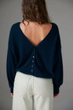 Barbara Button Back Cashmere Sweater