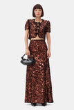 Bitter Chocolate Sequins Maxi Skirt