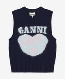 Heart Graphic Wool Blend Sweater Vest