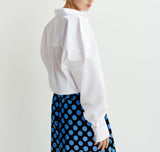 White cotton wrap-effect blouse