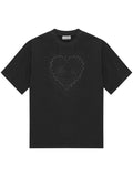 Black Heavy Cotton Heart T-Shirt