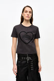 Black Heavy Cotton Heart T-Shirt