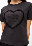 Black Heavy Cotton Heart T-Shirt