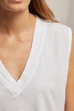 Margot crispy lightweight cotton sleeveless v neck tank