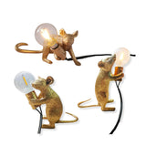 Gold Plated Mouse Resin Night Light Set of 3