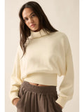 Hem Cropped Turtleneck Sweater