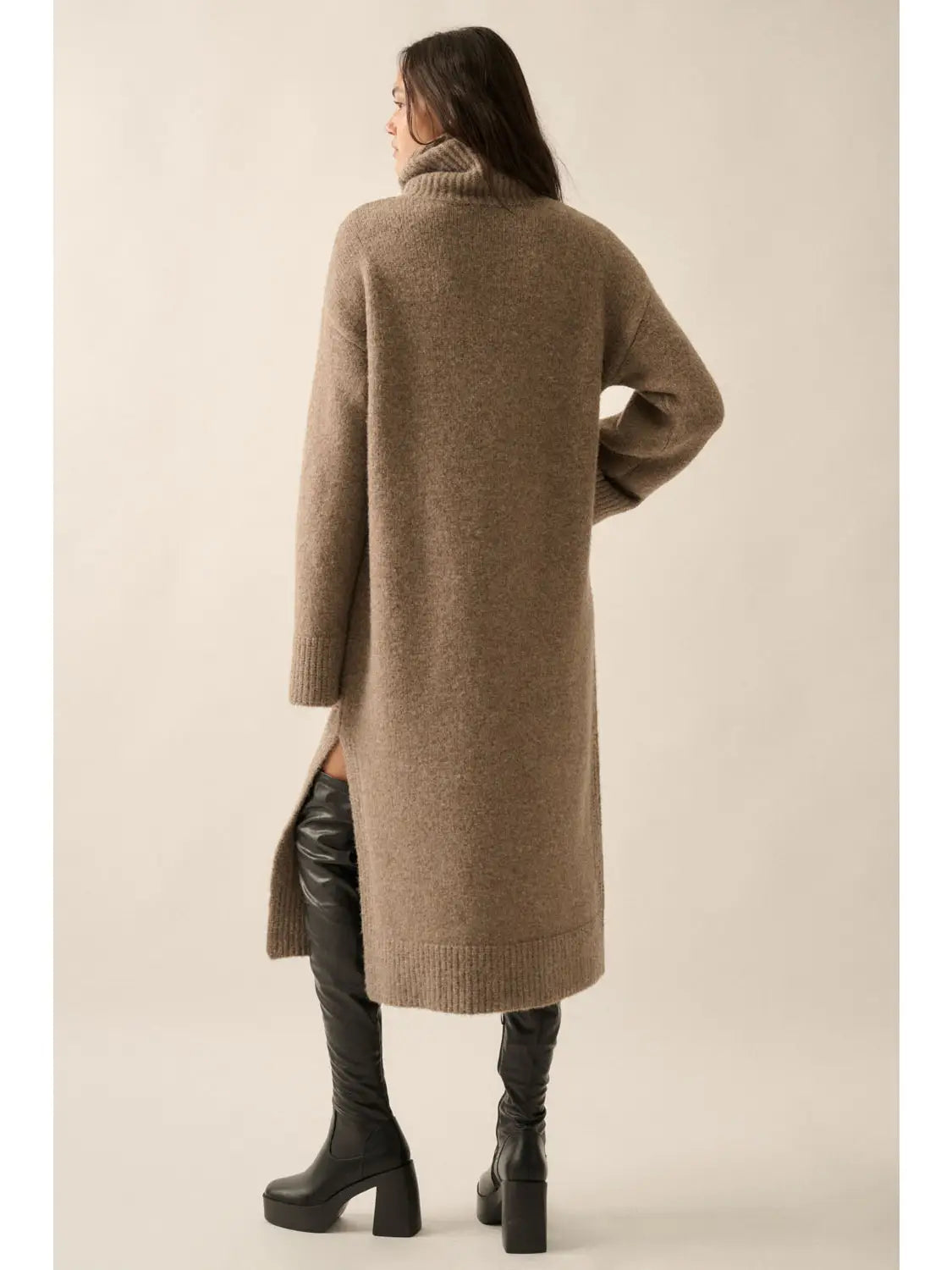 cowl neck sweater dress midi v28 Sweater Dress for Women Ribbed Knit Fitted midi Sexy Fall Winter Bodycon Cowl Neck Dresses (X-Small, Beige) at Amazon Women's Clothing store