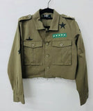 Schacket Army Green Cropped, Gold Studs & Star