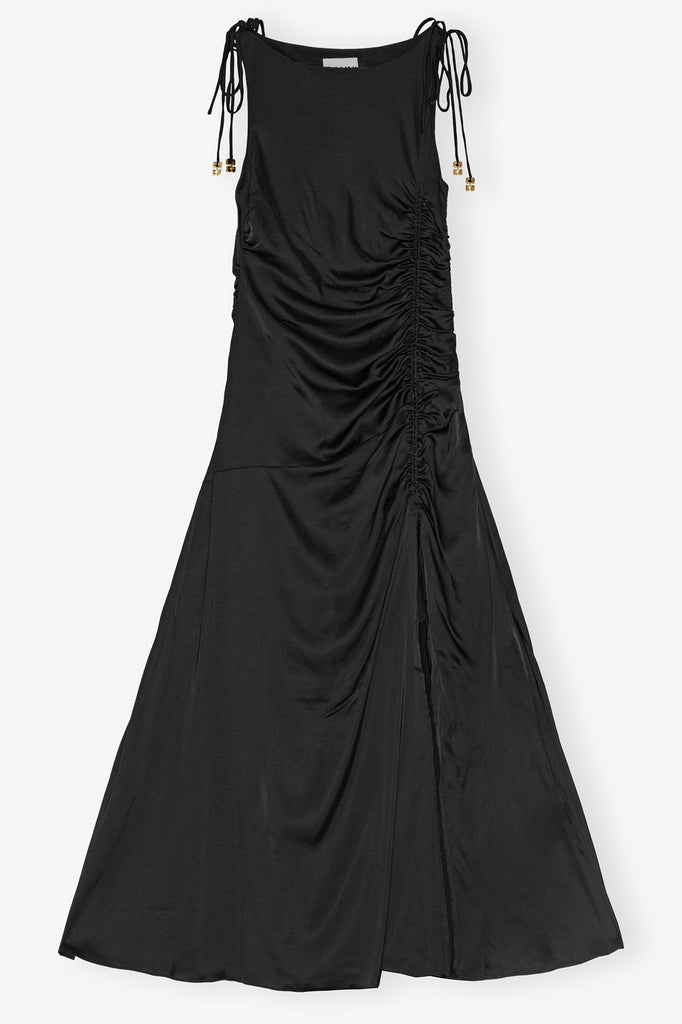 black boucle maxi dress ASOS DESIGN knit boucle scoop maxi dress in black