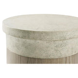 Catalina Grey Faux Stone Dune Brown Oak Accent Table - Large