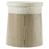 Catalina Grey Faux Stone Dune Brown Oak Accent Table - Large