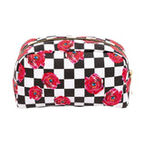 Roses On Check Cosmetic Bag