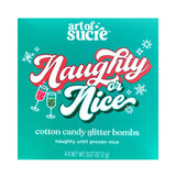 Naughty or Nice Cotton Candy Drink Glitter Bombs