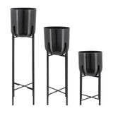 3-Piece Set Metal Planters On Stand
