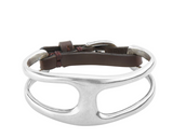 Silver-plated stirrup style bracelet