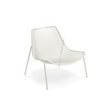 White Round outdoor stackable metal lounge chair