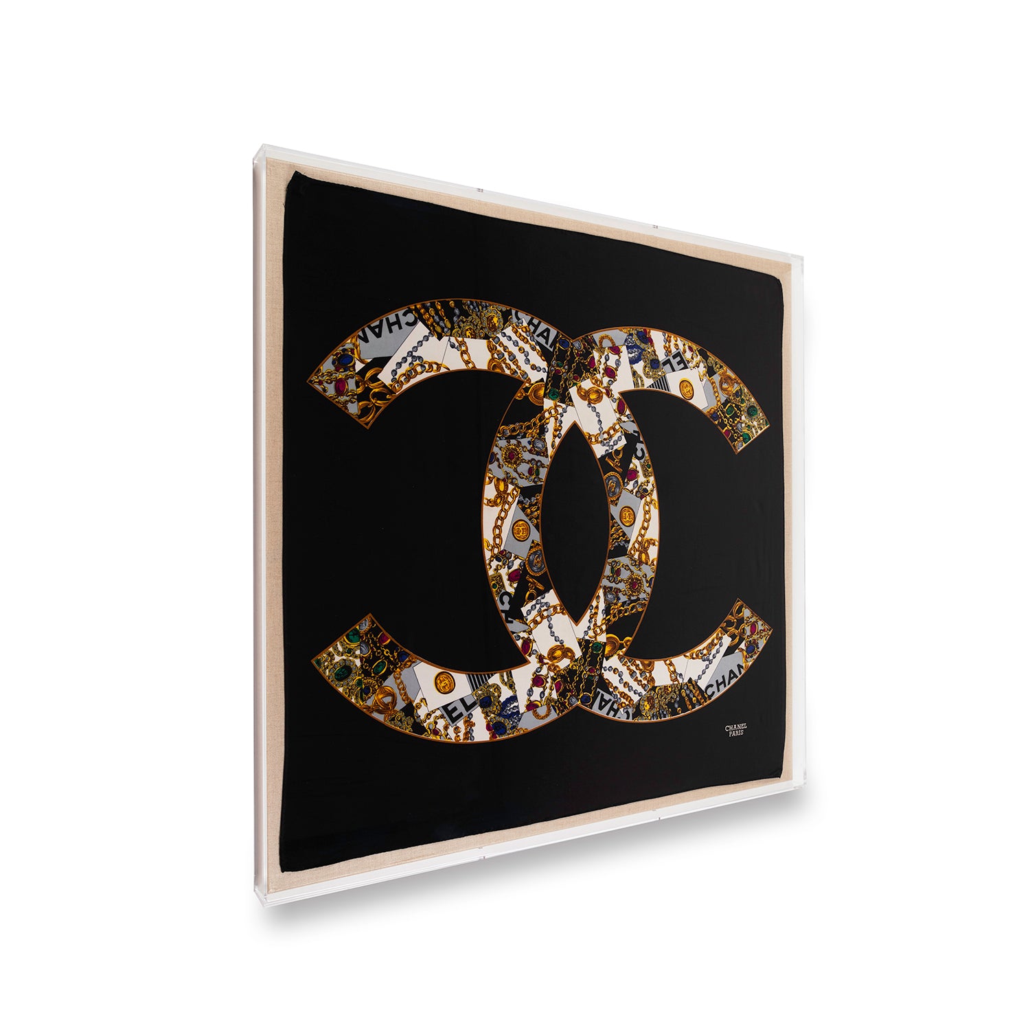 【アートのような一枚】CHANEL カシミヤスカーフ ブラックマルチ モノクロの美】CHANEL 2025年春夏 プレコレクション スカーフ
