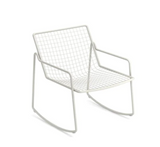 High end white steel outdoor rocker chair