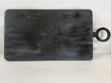 Black mango wood rectangular charcuterie board - 9 x 24
