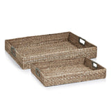 Set of 2 Seagrass Serving Trays