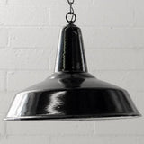 Vintage Black Enamel Pendant Light