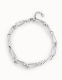 squared silver-plated meta necklace