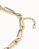 squared gold-plated metal necklace