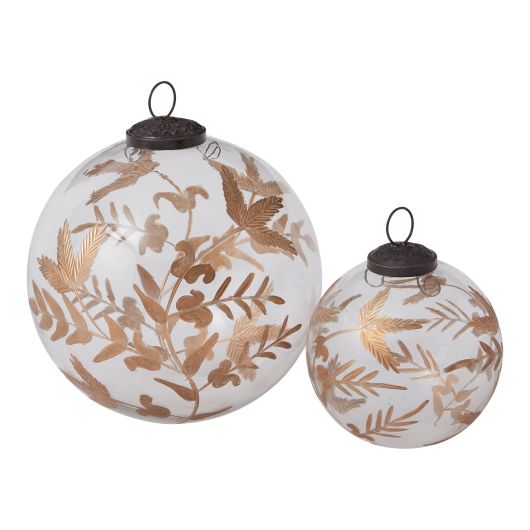 Glass ornament with gold leaves