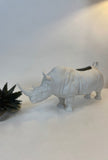 Rhino garden sculpture by Lladró- matte white