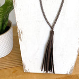 Sterling Silver Bead on Leather - with Tassel